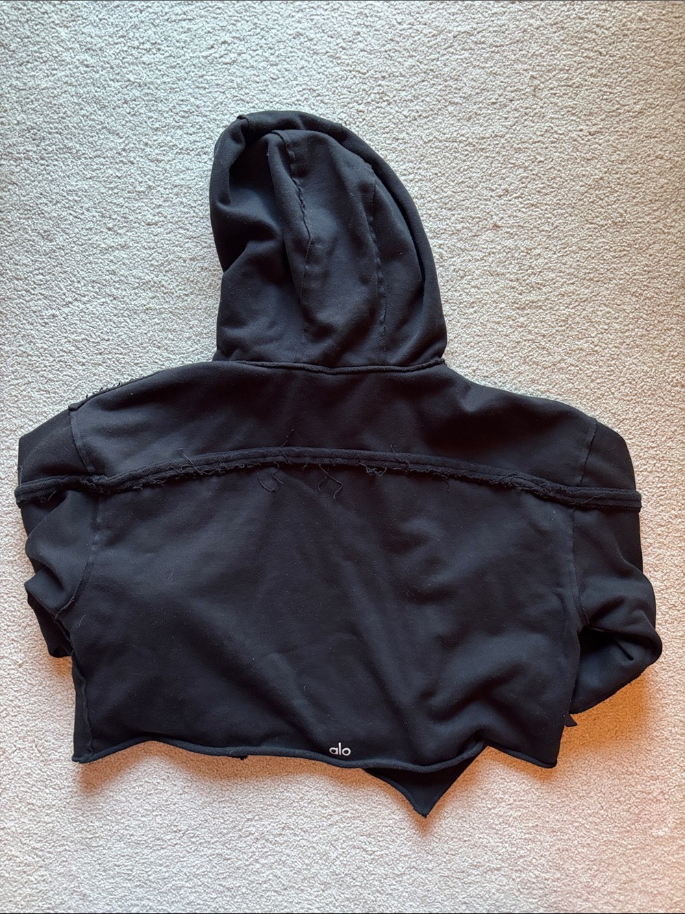 Alo Black Cropped Hoodie - Picture 2 of 3